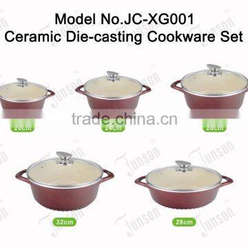 10pcs Promotional Aluminum Multifunction Ceramic Cookware Set/European Style Cooking Pot photo-2
