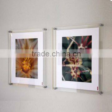 Wall mounted black acrylic photo frame