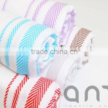 Herringbone Loom Turkish Towel - High Quality Thick Cotton Peshtemal - Bath Beach Pool Towel Sarong Pareo Fouta