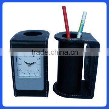 PU analog digital clock , penholder clock , analog quartz clock