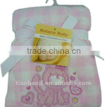 100% polyester baby blanket with embroidery 1012