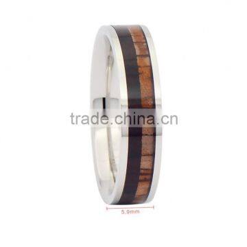 Wood and Titanium Wedding Bands for Men,titanium Band Ring photo-2