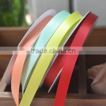 High quality double faced style solid color wedding decoration satin ribbon