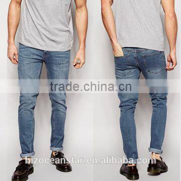 Jeans Manufacturers China, Tight Skinny Fit In Dark Clean Wash Jeans Men