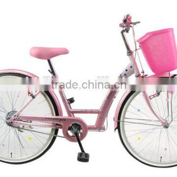 24 inch single speed pink women city bicycles