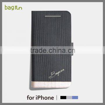 2016 Good Design Lustre PU Leather Phone Case for iPhone 6s Plus with Stand Function Case