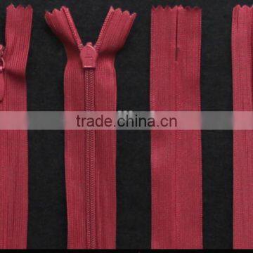 Reverse coil zipper nylon zipper with two sliders for sale invisible zipper