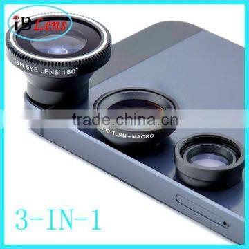 Universal Magnetic 3 in 1 fish eye wide angle macro lens camera lens,accessories phone