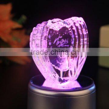 customer design beautiful wedding gift with led base