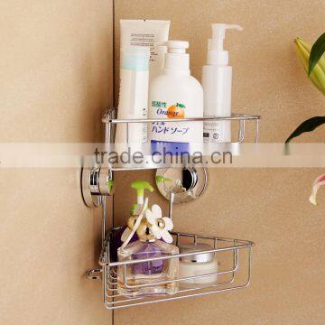 Multifunctional metal wall mounted shower caddy, suction cup kitchen rack