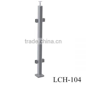 Shenzhen Launch Stainless Steel Square Handrail Post With Glass Clamp