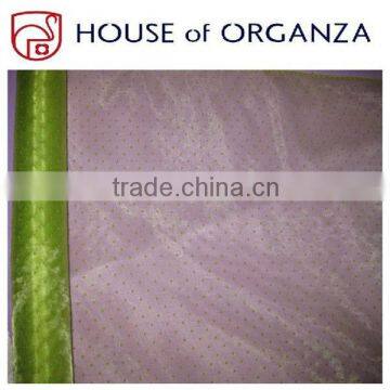 Flocking Organza Fabric for Holiday Decorations and Curtains