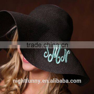 Custom Monogram Floppy Hat - Preppy Headwear,wide peaked caps