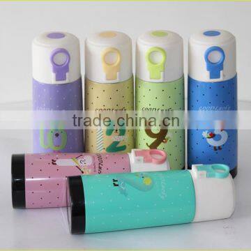 Hand clasp double wall stainless steel high grade children water bottle