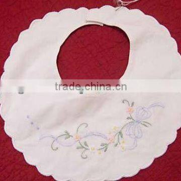 Hand embroidered cotton baby bibs