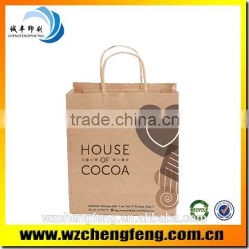 wholesale printed paper kraft bag for shopping packaging