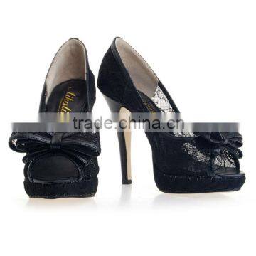 2016 New Designers Fashion Black Stiletto Lace Heels photo-2