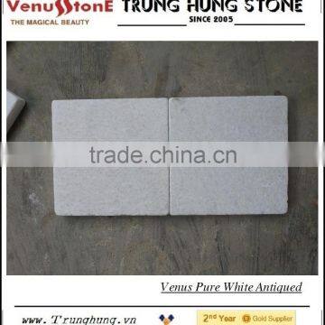 Vietnam Pure White Antiqued Marble Paving