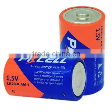 2016 best seller of super alkaline dry battery 1.5v lr20 for flashlight from Shenzhen PKCELL