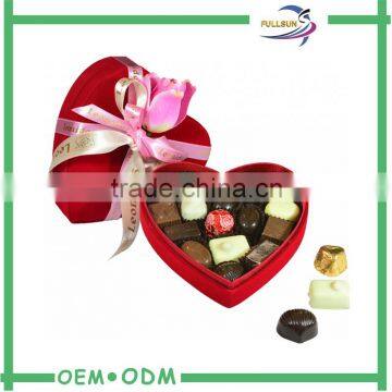 2016 OEM customized red heart shaped cardboard candy chocolate box