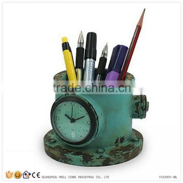 Fire Hydrant Shape Antqiue Table Clock Pen Holder