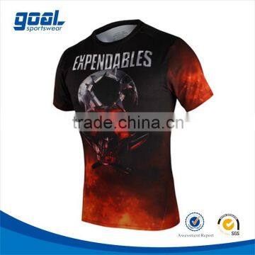 Sublimation printing polyester spandex compression running sports wear