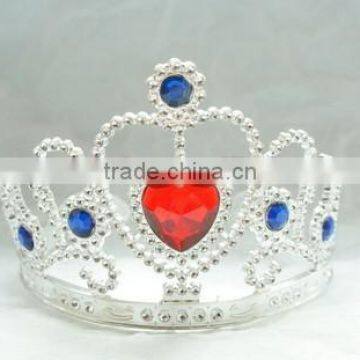 8.5cm High X 12cm Diameter Metallic Silver Heart Plastic Tiaras and Crowns photo-5