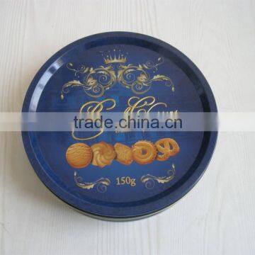 recycleable nice round cookie tin box