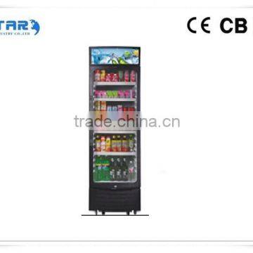 import export algeriaoutside condenser 350L VSC-350 upright glass door refrigerator From China Supplier