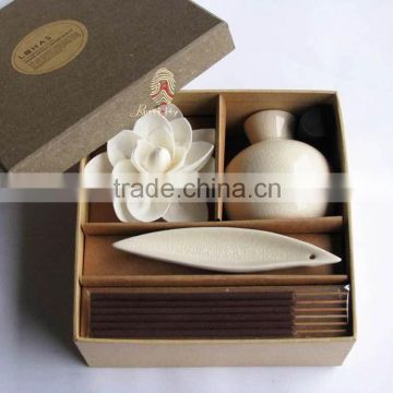 Incense stick and ceramic container as incense holder