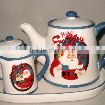 Xmas ceramic teapot set