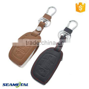 Car Leather Key Cover 3 button Smart For Hyundai Avante Porter Grandeur Sonata 8 Santa Fe i30 Solaris Verna IX25 IX35 Tucson