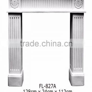 Polystyrene High Quality Beautiful PU Decorative White Marble Fireplace/freestanding Nero Marquina Marble Fireplace photo-3