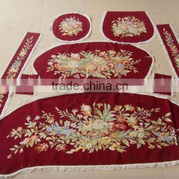 Irregular size Hand-made french style New Zealand wool with silk Aubusson sofa cover