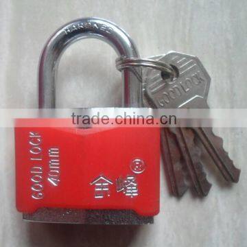 Hot Sale Factory Price small Heavy duty plastic covered With Rhombus shape Red Color rubber Cover padlock