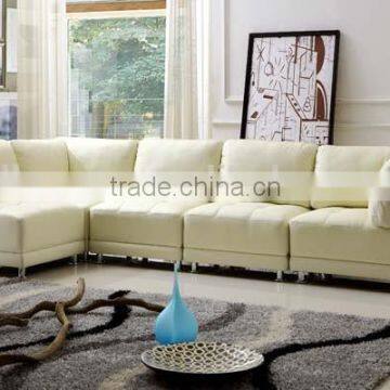 Dhouse Livingroom Furniture White Leather Sectional Sofa 8030