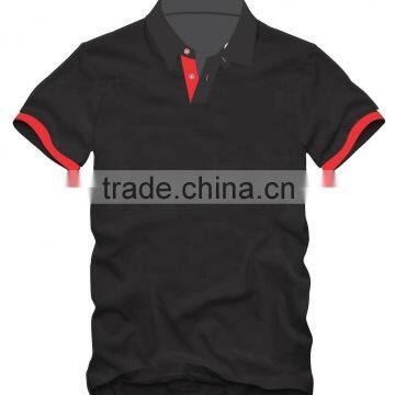 Black fashionable skin tight polo t-shirts for men