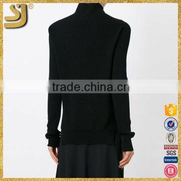 Black Long Sleeve Woman Wool Winter Sweater photo-4