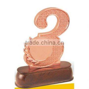 Personalized No. 3 Sports Bronze Metal Trophy