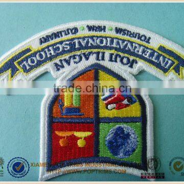 Irregular shape Customize emboridery garment patches with iron-on backing