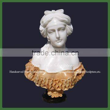 Indoor Carved Marble Beautiful Lady Bust