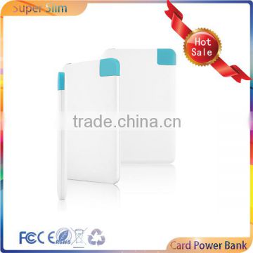 custom 2500mah slim credit card portable power bank