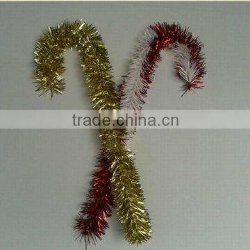 24" Outdoor Christmas Craft Wired Tinsel Candy Cane