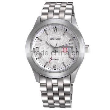 WEIQIN High End Mens 5 Atm Water Resistant Full Steel Sapphire Glass Automatic Mechanical Watch
