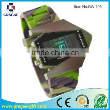 2014 popular LED geneva quartz silicone watch