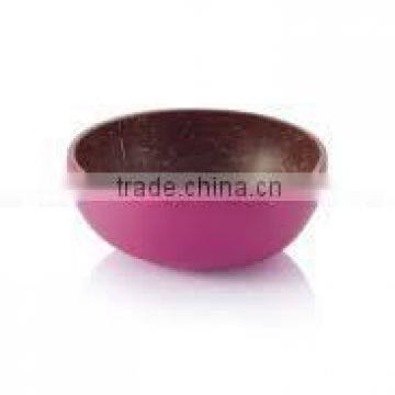 High quality eco friendly handmade pink lacquer coconut shell bowl from vietnam