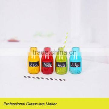 nice 4pcs samll glass milk bottle