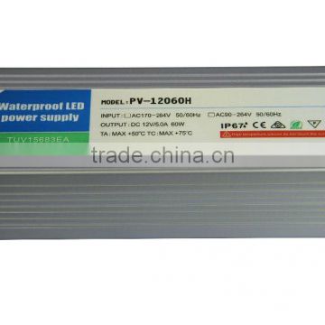 input AC170-264V output DC24v 60W LED Power Supply with 5 years warranty and CE ROHS certificate