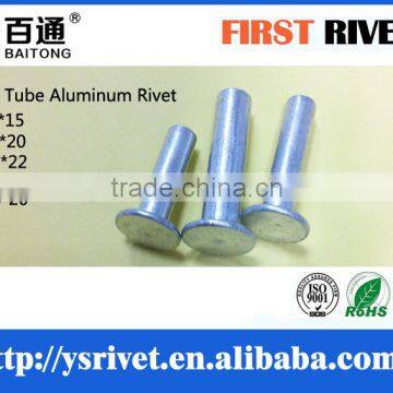 6mmx22mm semi tubular aluminum rivet, countersunk head rivet