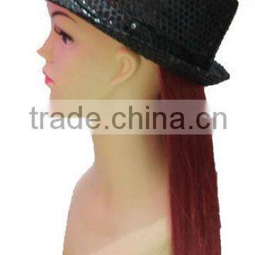 Lady Vogue hat Wool Cute Trendy cap with wig